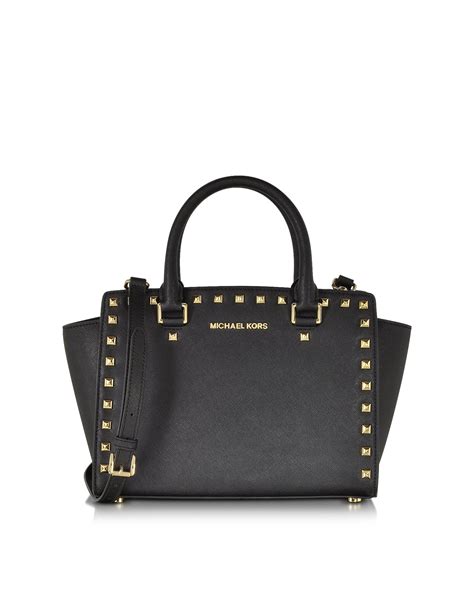 michael kors large selma satchel black|michael kors medium satchel.